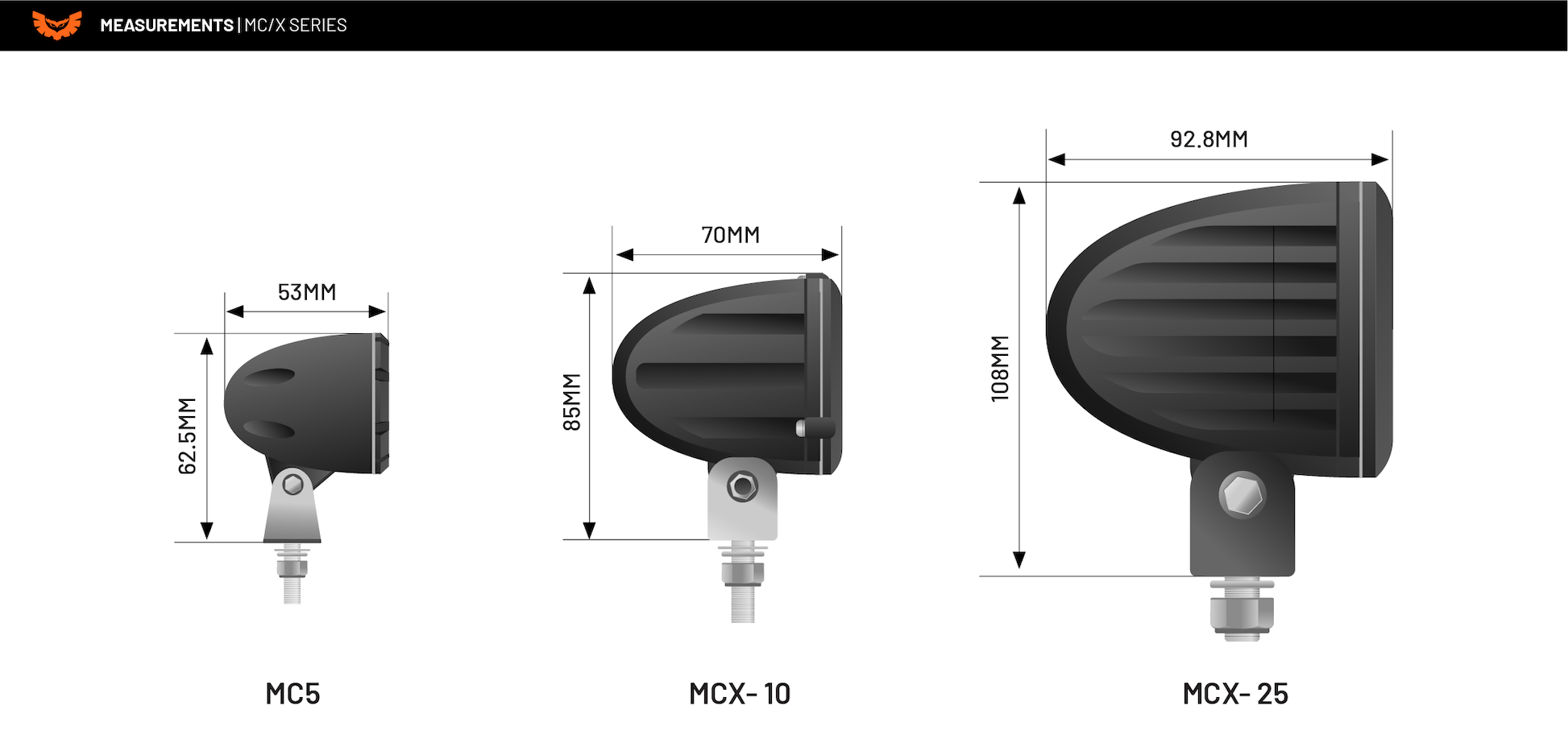 STEDI MCX10 Motorcyle LED Light Driving Beam